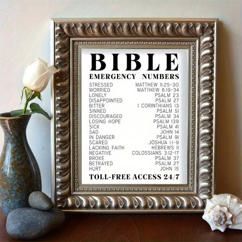 Picture with frame - Bible emergency numbers