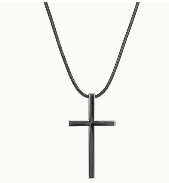 Cross Necklace - Black