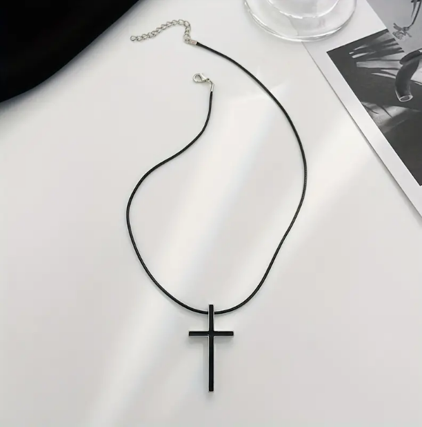 Cross Necklace - Black