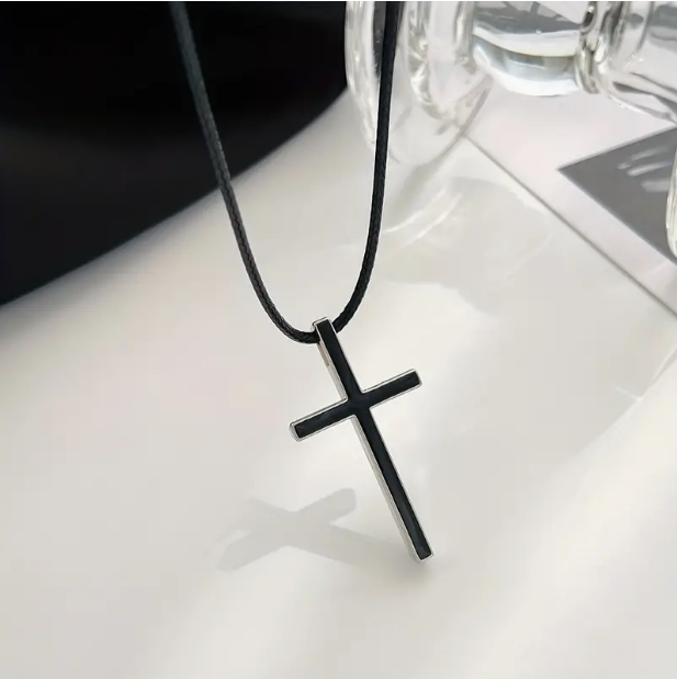 Cross Necklace - Black